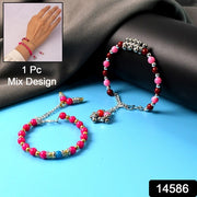 Traditional And Trendy Beaded Bracelet With Adjustable Chain (1 Pc) thumbnail 7