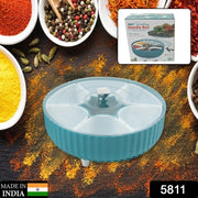5811 360 Revolving Spice Box  Dry Fruit Box Plastic 7 Compartment Box Suitable For Multipurpose Storage Use Like Dry Fruit  Spices  Pickle  Tea   Sugar Etc Kitchen Use thumbnail 5