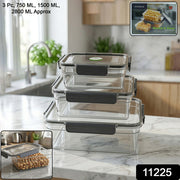 Plastic Airtight Food Storage Container Set(3 Pc 750 Ml 1500 Ml 2800 Ml) thumbnail 7