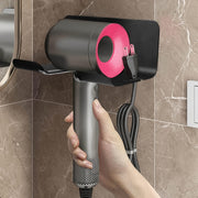Hair Dryer Holder Wall Mounted Space Plastic Drill Blow Dryer Organizer Rack For Hair Tool Bedroom Bathroom thumbnail 1