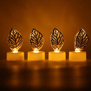 Decorative Golden Leaf Shaped Flameless Led Candles (4 Pc) thumbnail 4
