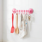 Multipurpose Wall-mounted Plastic Hanging Rack (6 Hook 1 Pc) thumbnail 2