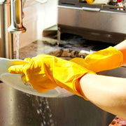 4854 2 Pair Med Yellow Gloves For Types Of Purposes Like Washing Utensils Gardening And Cleaning Toilet Etc. thumbnail 3