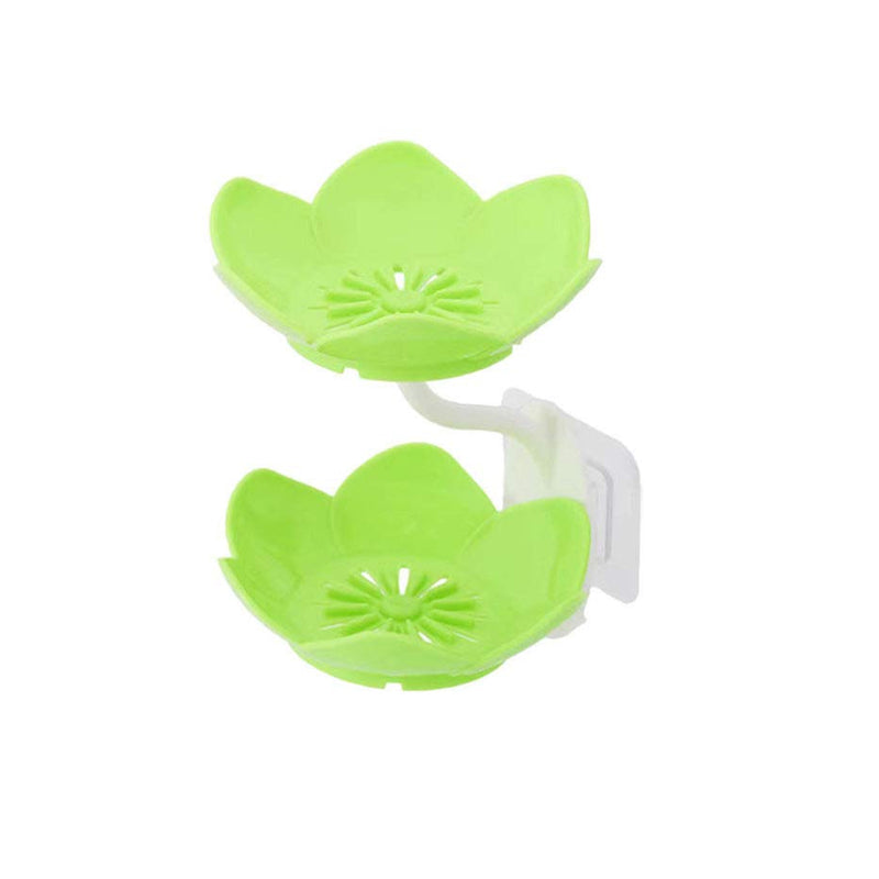 7963 Dabble Layer Flower Self Draining Soap Dish Holder Bathroom Shower Soap Holder Dish Storage Plate Tray For Bathroom Kitchen Bathtub