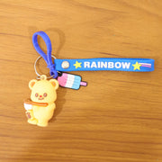 Cute Bear Cartoon Keychain With Rainbow Strap (1 Pc) thumbnail 6