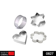 0827 Cookie Cutter Stainless Steel Cookie Cutter With Shape Heart Round Star And Flower (4 Pieces) thumbnail 7