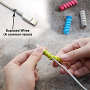 12722 Spiral Charger Cable Protector Data Cable Saver Charging Cords Protective For All Universal Earphone  Cable Cover (Pack Of 10) thumbnail 6