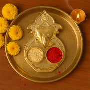 Traditional Golden Lord Ganesha Kumkum Dish  (1 Pc) thumbnail 2