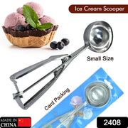 2408 Ice Cream Serving Scoop  Stainless Steel Premium Quality Ice Cream Serving Spoon Scooper With Trigger Release ( Small ) thumbnail 7