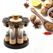 5986  360 Revolving Spice Rack For Kitchen And Dining Table 8 Spice Jars With 120 Ml Condiment Set Herb Seasoning Organizer thumbnail 1