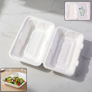 Vegnar Premium Bagasse Clamshell Food Box (10 Pc 9x6 Inch) thumbnail 1