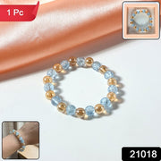 Elegant Dual-tone Crystal Beaded Stretch Bracelet (1 Pc) thumbnail 6