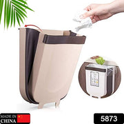 5873 Hanging Trash Can For Kitchen Cabinet Door Small Collapsible Foldable Waste Bins Hanging Trash Holder For Bathroom Bedroom Office Car Portable. thumbnail 6