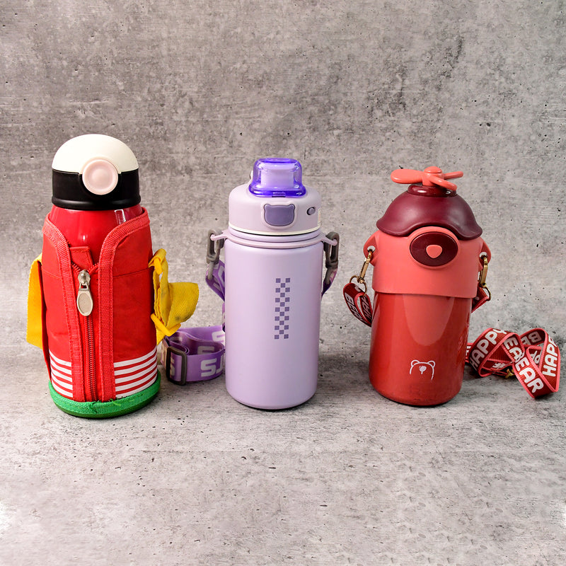 Stainless Steel Water Bottles 500 Ml Approx (Mix Design  Color  1 Pc)