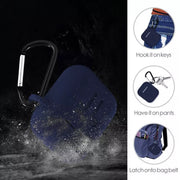 6473 Silicone Shockproof Protection Wireless Headphones Carrying Box Cover With Metal Keychain thumbnail 2