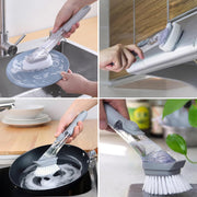 2 In 1 Soap-dispensing Dish Brush - (Set) thumbnail 3