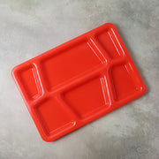 Plastic Multi-compartment Rectangular Meal Serving Tray  Plate (1 Pc  Red) thumbnail 5