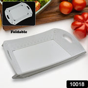 10018 Foldable Serving Tray Plastic Serving Traywith Handle Serving Tray For Food Kitchen Outdoors Restaurants (1 Pc) thumbnail 5